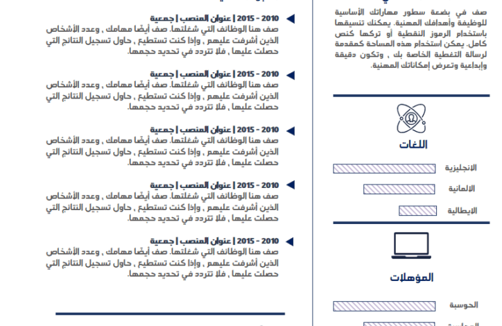 نموذج سيرة ذاتية