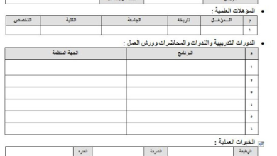 نموذج سيرة ذاتية جاهزة للطباعة